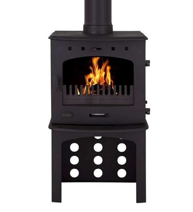 Carron Matt Black Enamel 7.3kW Multifuel DEFRA Approved Stove With Log Store Direct Stoves Modern living room Fireplaces & accessories