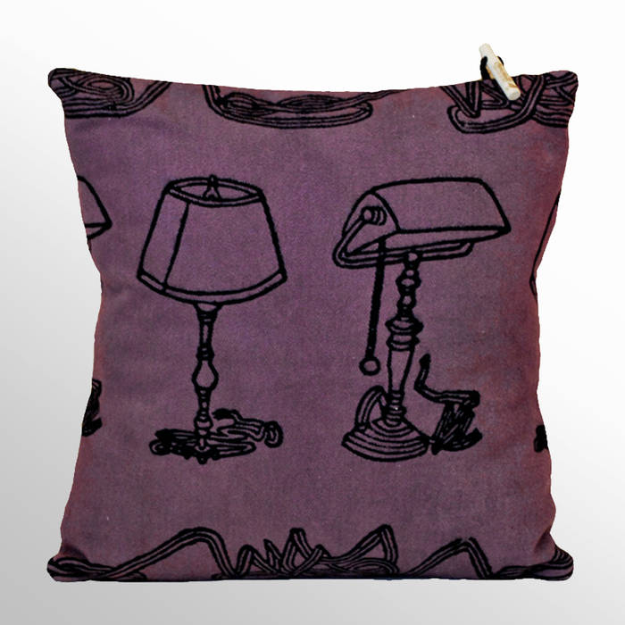 Chouchette 'Lamp' Cushion illustrated by artist Gabriela Vainsencher Chouchette Modern Evler Aksesuarlar & Dekorasyon