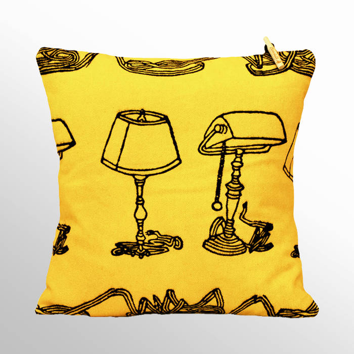 Chouchette 'Lamp' Cushion illustrated by artist Gabriela Vainsencher Chouchette Modern Evler Aksesuarlar & Dekorasyon