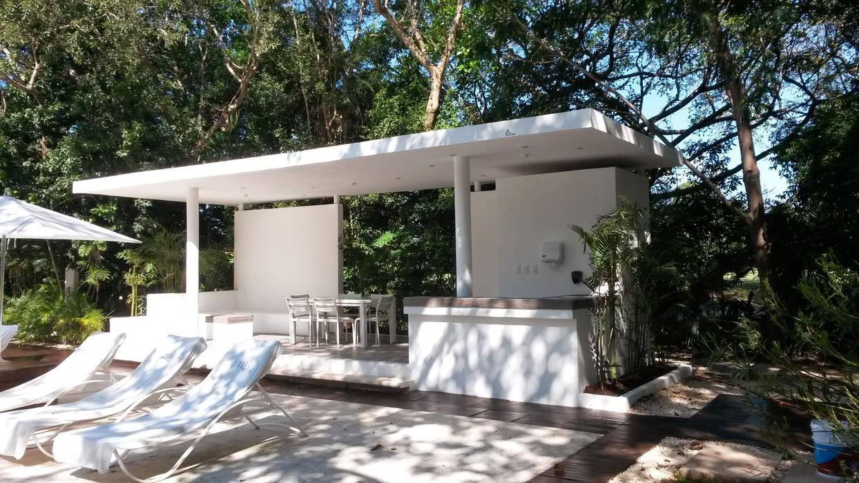 area comun condominio Azul en Playacar, sandro bortot arquitecto sandro bortot arquitecto Modern Garden