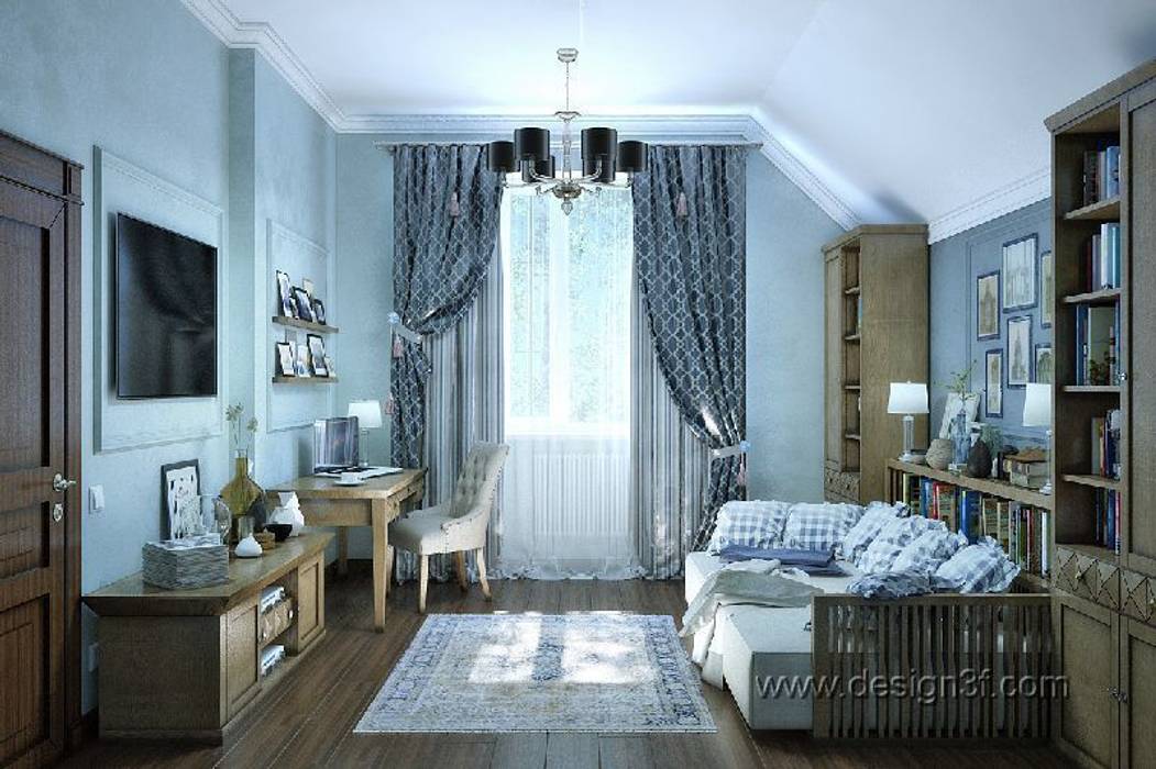 Дом 200 м2 г. Москва, студия Design3F студия Design3F Classic style bedroom
