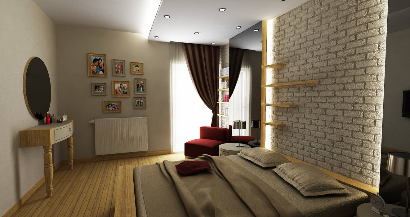 E.E. EVİ, Niyazi Özçakar İç Mimarlık Niyazi Özçakar İç Mimarlık Modern Bedroom