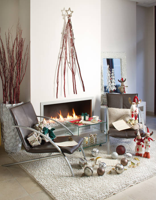 Ambiente Navidad Actúa Decor Salones rústicos de estilo rústico Decoración,Textil,Diseño de interiores,Marco,Madera,Gris,Sala de estar,Piso,Rectángulo,Gas