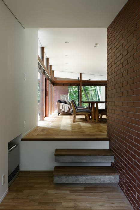 029那須Hさんの家, atelier137 ARCHITECTURAL DESIGN OFFICE atelier137 ARCHITECTURAL DESIGN OFFICE 스칸디나비아 복도, 현관 & 계단