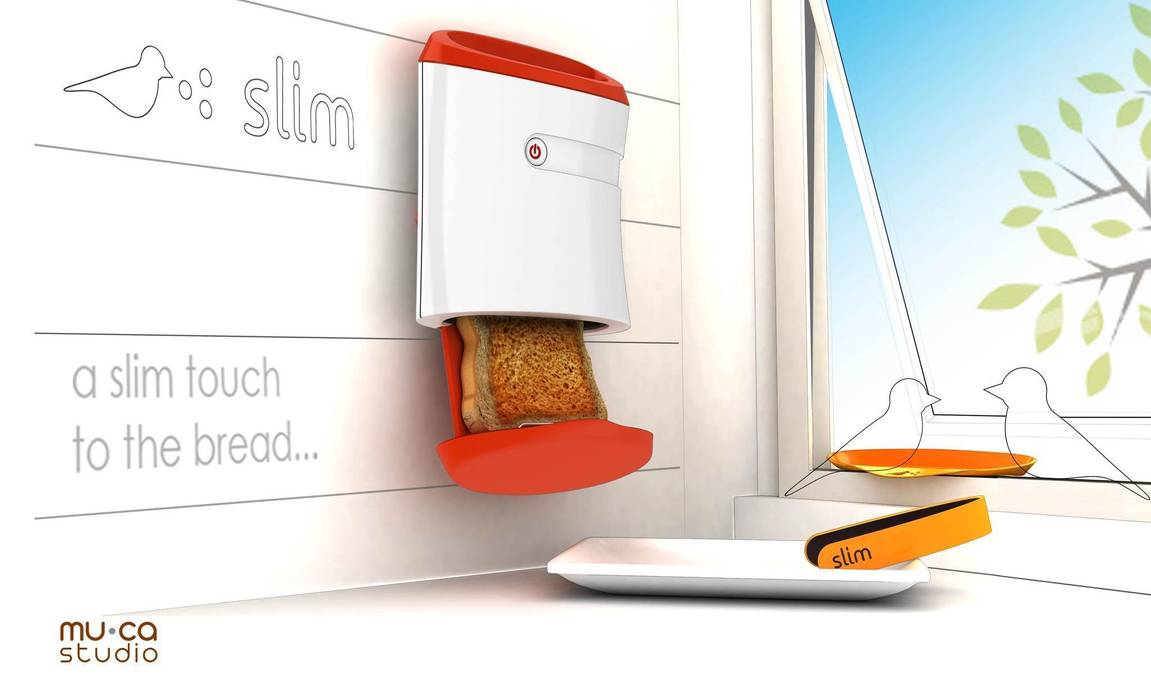 Slim toaster, Studio MU•CA Studio MU•CA Nhà bếp phong cách tối giản Electronics