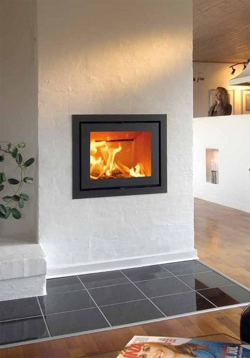 Heta Classic Inset Wood Burning Stove Direct Stoves Modern living room Fireplaces & accessories