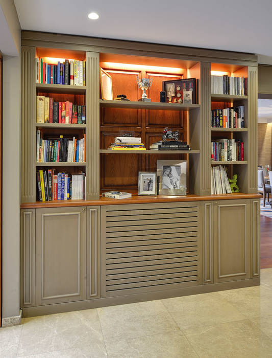 homify Modern study/office Cupboards & shelving