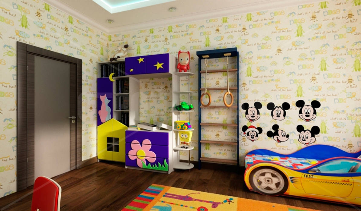 дизайн интерьера трехкомнатной квартиры, СТРОЙДИЗАЙН СТРОЙДИЗАЙН Детская комната в стиле модерн