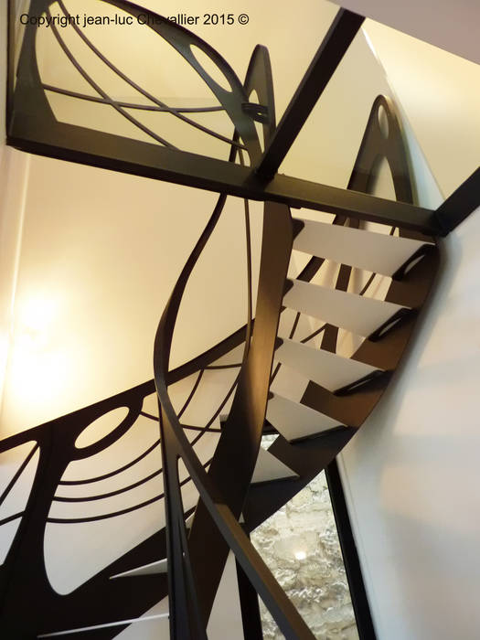Escalier design débilardé Art Nouveau homify Escalier Escaliers
