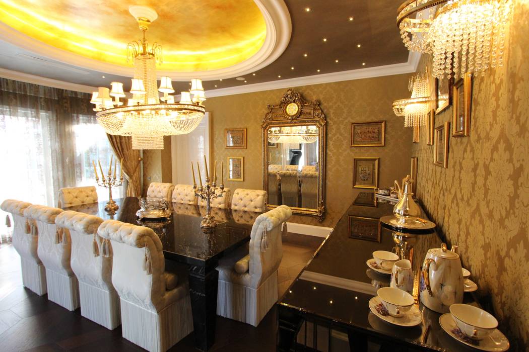 Contemporary Classical Villa in Kemer Golf & Country, Orkun Indere Interiors Orkun Indere Interiors Klasik Yemek Odası