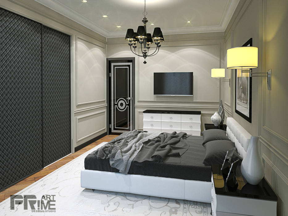 неоклассика 25$ кв.м. 'PRimeART' Спальня в классическом стиле