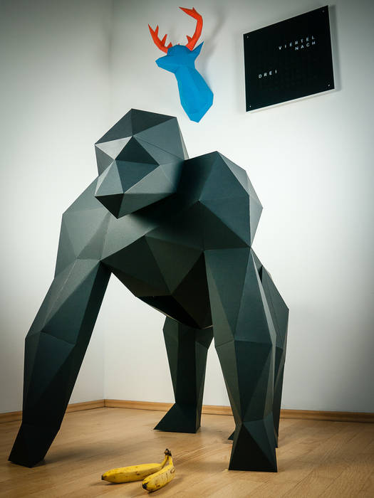 Papercraft Gorilla, Papertrophy Papertrophy Meer ruimtes Sculpturen