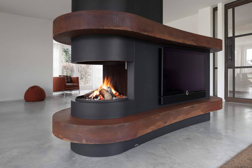 project 'Vlijmen', Boley Boley Ruang Keluarga Gaya Industrial Fireplaces & accessories