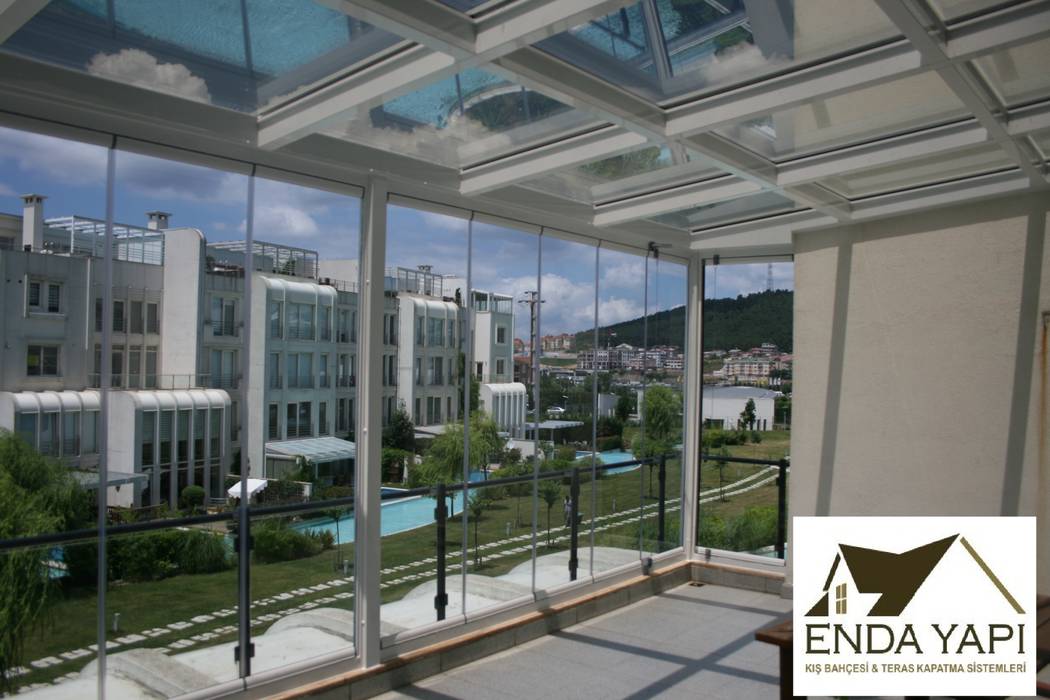 teras kış bahçesi uygulaması Enda Yapı Modern Balkon, Veranda & Teras Aksesuarlar & Dekorasyon