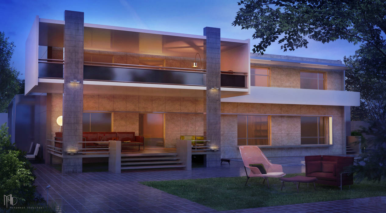 cam_01 MHD Design Group Modern Balkon, Veranda & Teras