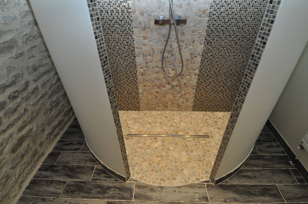 différentes matières de la douche Architecte d'Intérieur Paul Jourdain CFAI Salle de bain moderne