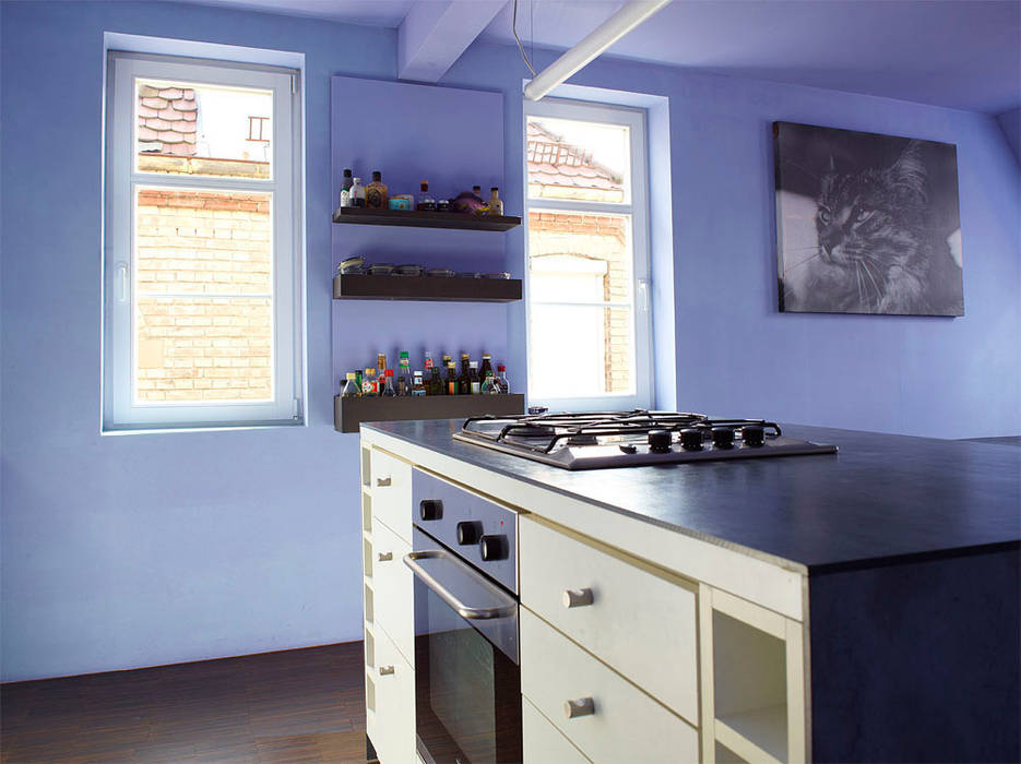 Wohnküche im denkmalgeschützten altbau moderne küchen von ...