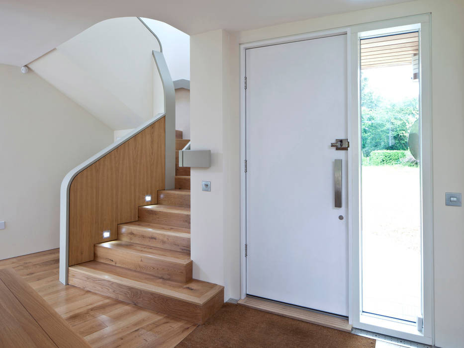 Super Insulated Front Door Modern Corridor Hallway Stairs By