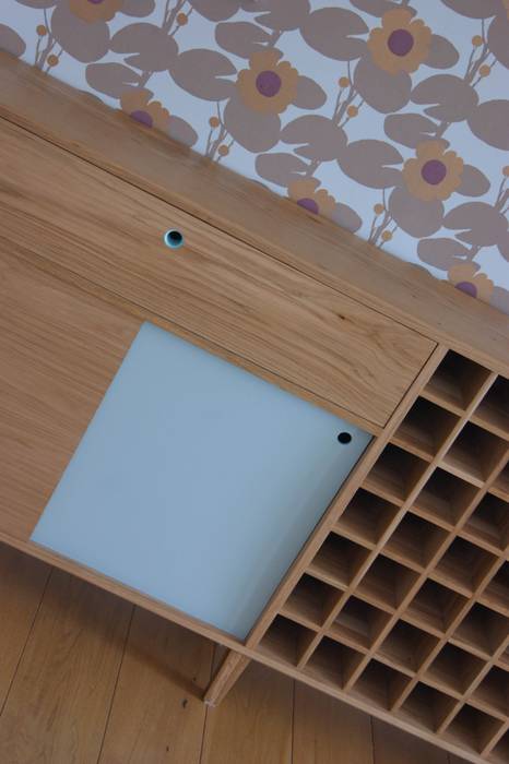 Oak Sideboard with Winerack MijMoj Design Limited Minimalist living room Cupboards & sideboards