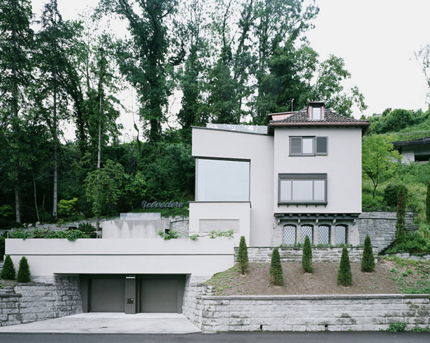 Von der Strasse aus Lando Rossmaier Architekten AG Moderne Häuser