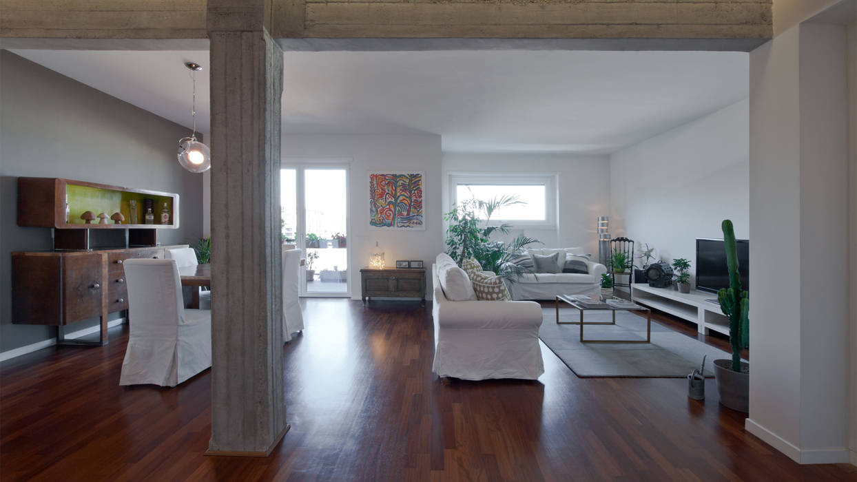 Appartamento ad Ostiense - Roma, Archifacturing Archifacturing Modern living room