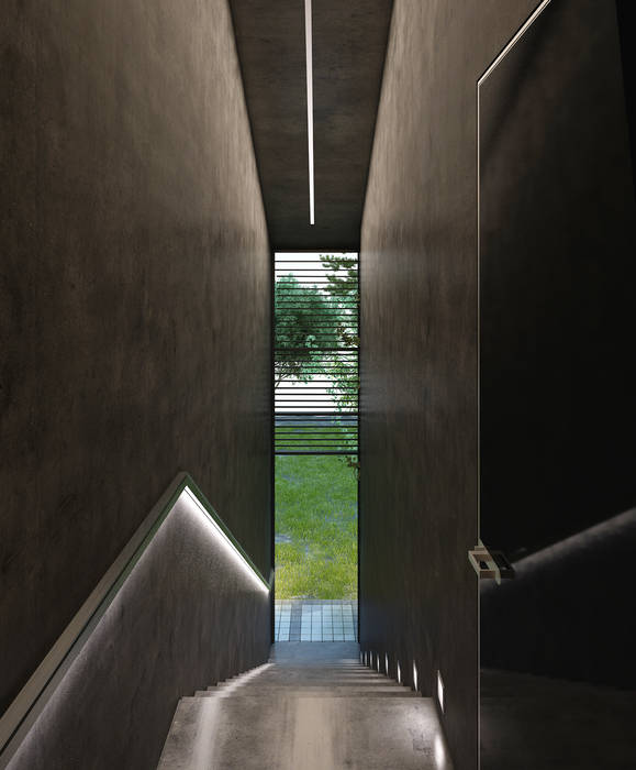 алкохаус, Архитектурное бюро и дизайн студия "Линия 8" Архитектурное бюро и дизайн студия 'Линия 8' Minimalist corridor, hallway & stairs