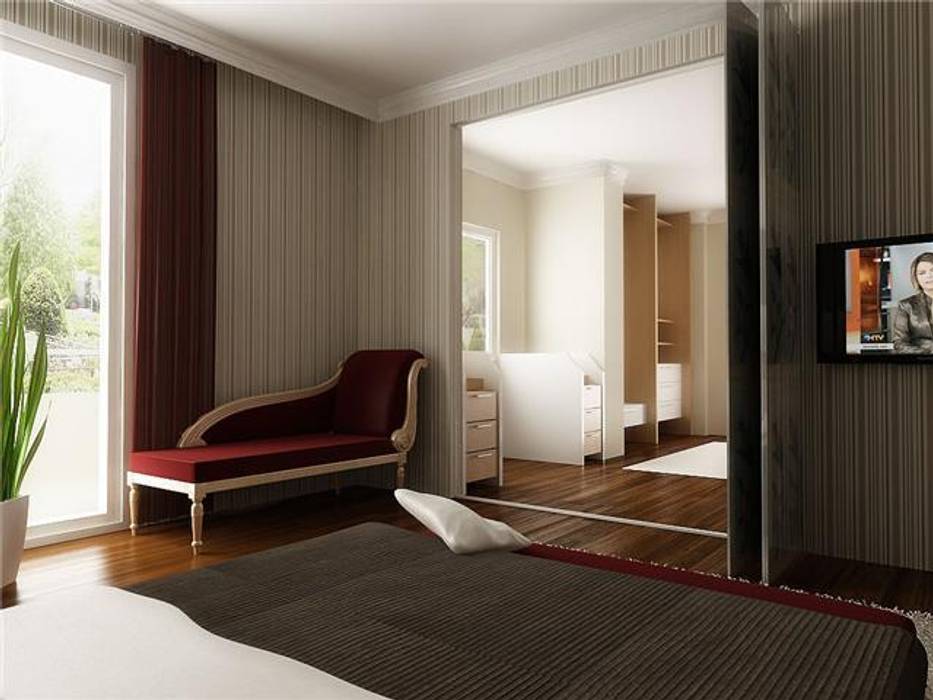 RÖNESANS KONUTLARI levent tekin iç mimarlık Modern Yatak Odası Yataklar & Yatak Başları