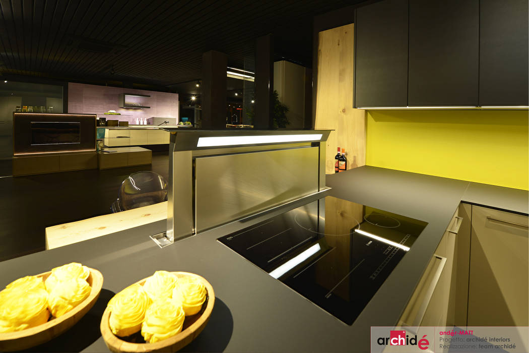 the "andér-MATT" project (showroom 2015) , Archidé SA interior design Archidé SA interior design KitchenElectronics