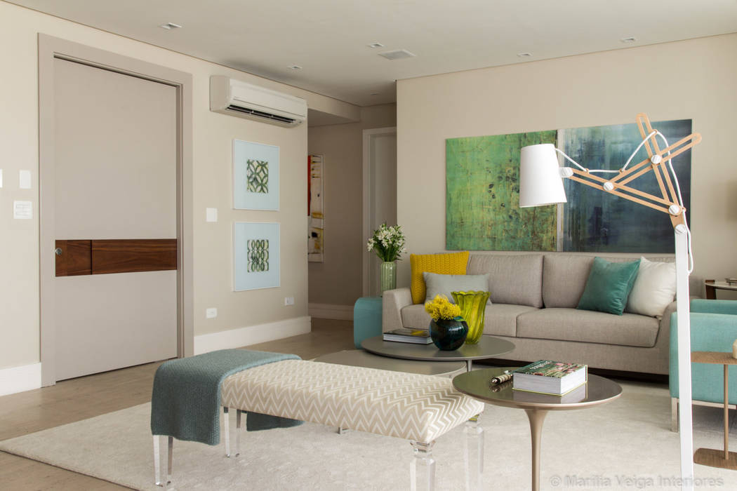 Living Room Marilia Veiga Interiores Salas de estar modernas