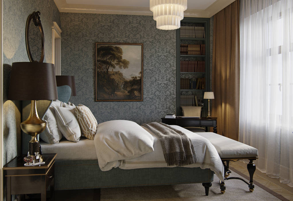 Квартира в классическом стиле, COUTURE INTERIORS COUTURE INTERIORS Спальня в классическом стиле