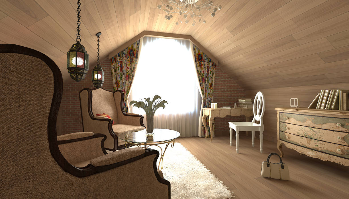 Мансарда в стиле "Прованс", Makhrova Svetlana Makhrova Svetlana Country style bedroom