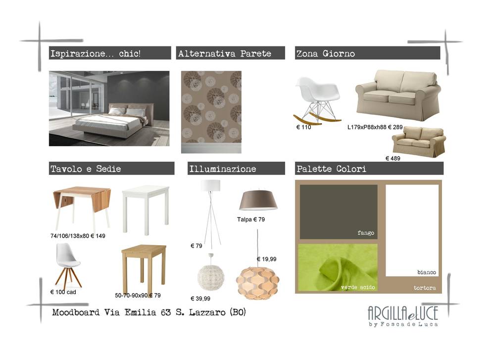 Moodboard "easy" FOSCA de LUCA Home Stager & Redesigner