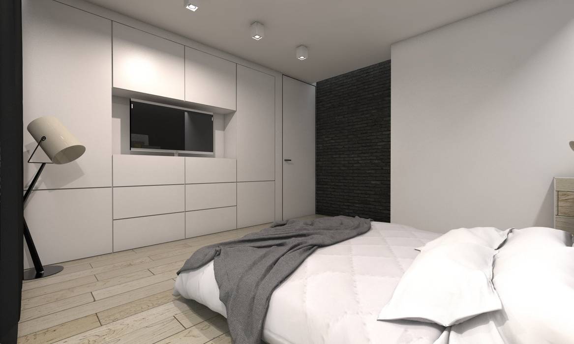 Projekt domu jednorodzinnego 4 , BAGUA Pracownia Architektury Wnętrz BAGUA Pracownia Architektury Wnętrz Modern Bedroom