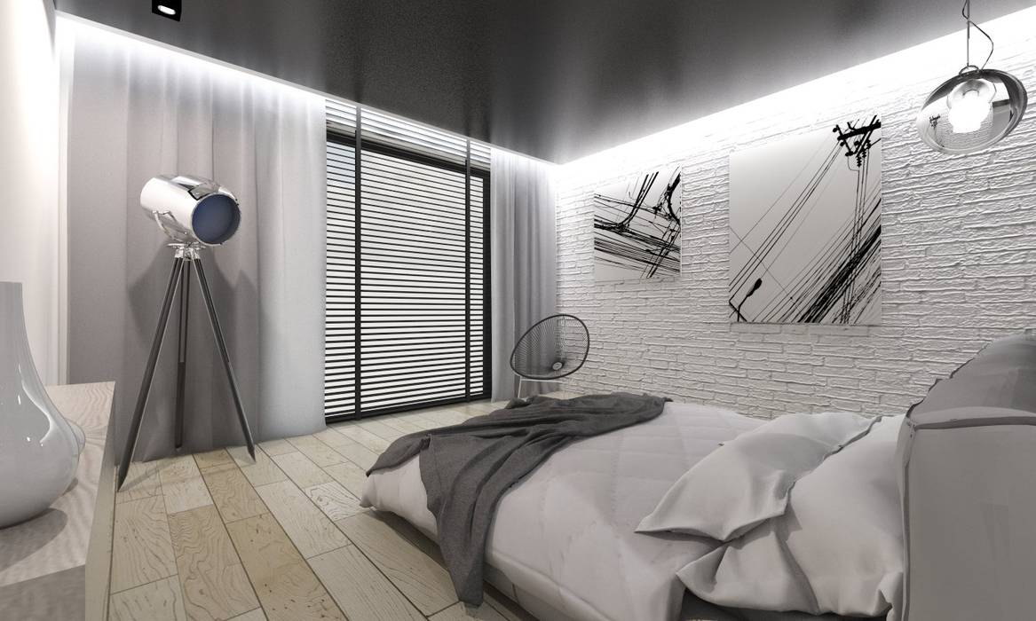 Projekt domu jednorodzinnego 4 , BAGUA Pracownia Architektury Wnętrz BAGUA Pracownia Architektury Wnętrz Modern style bedroom