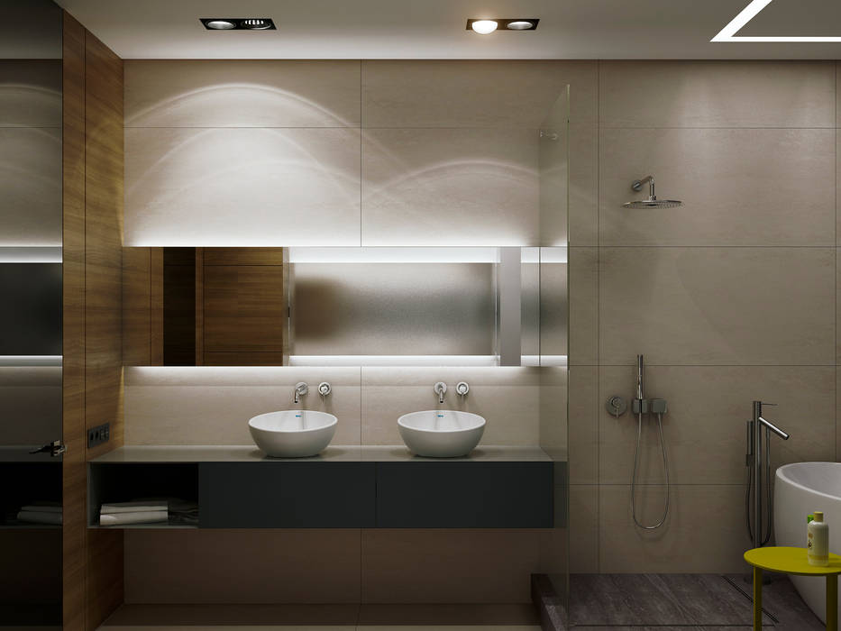 A Posteriori, Max Kasymov Interior/Design Max Kasymov Interior/Design Ванная комната в стиле модерн