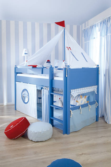 Sail Boat Mid Sleeper Bed The Baby Cot Shop, Chelsea Quarto infantil moderno Camas e berços