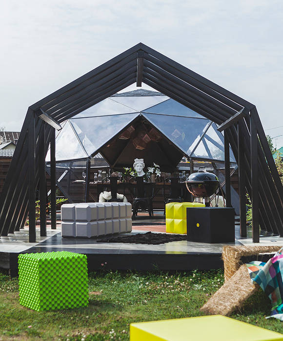 Gazebo ad pergola for a TV-programme Fazenda, SHKAF interior architects SHKAF interior architects Балконы и веранды в эклектичном стиле