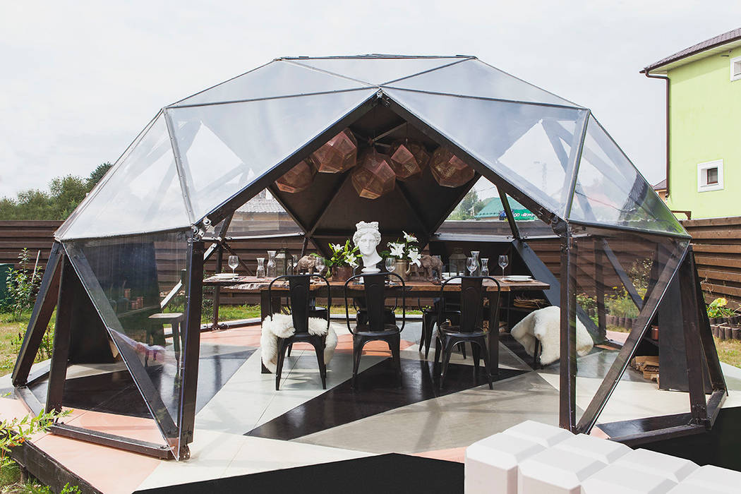 Gazebo ad pergola for a TV-programme Fazenda, SHKAF interior architects SHKAF interior architects Балконы и веранды в эклектичном стиле