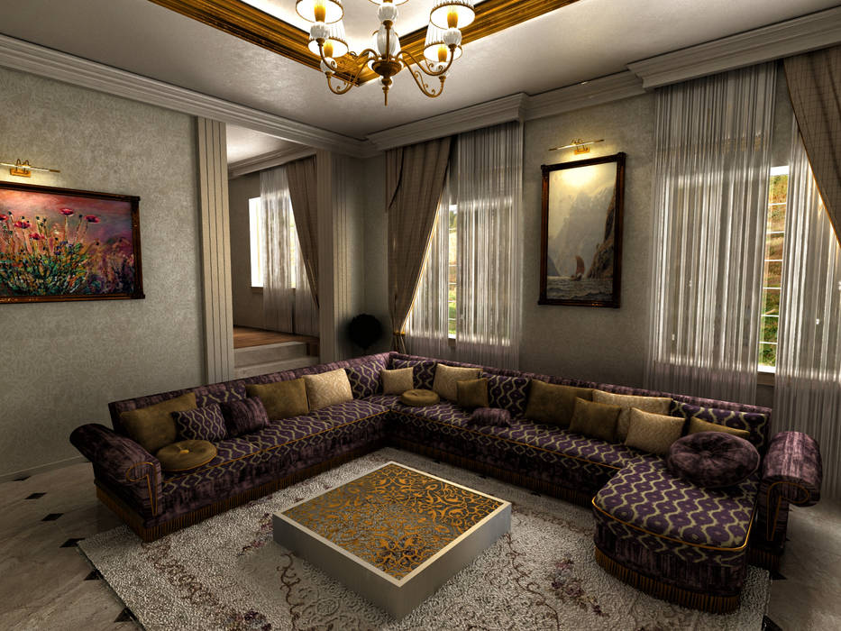 Villa Interior Design -Living Room m. rezan özge özdemir Eclectic style living room