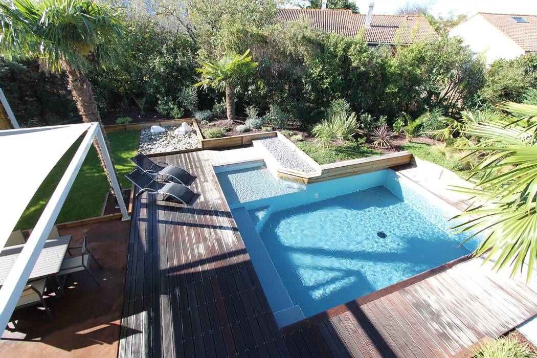 Création d'un jardin avec piscine, bureau d'etudes jardins KAEL bureau d'etudes jardins KAEL Piscinas de estilo moderno
