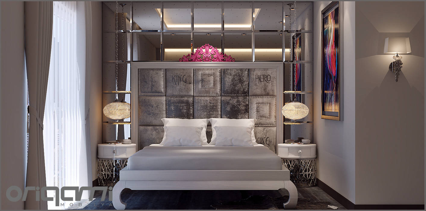 Yatak odası tasarımı eklektik yatak odası origami mobilya eklektik homify