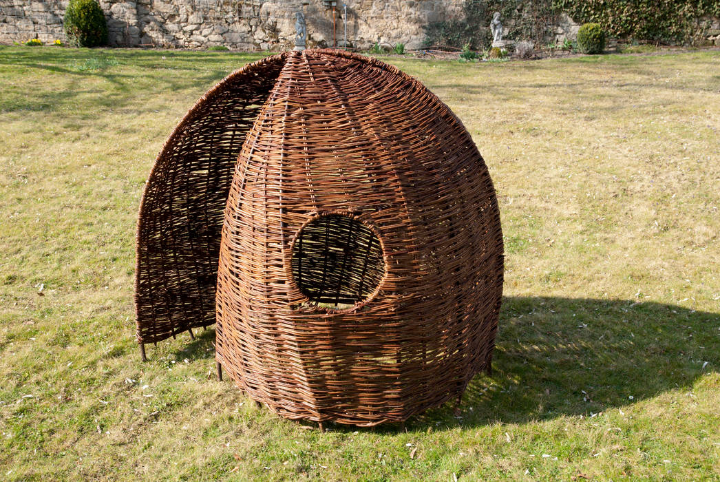 Weideniglu klein auf einem Stahlgestell geflochten - Dekra geprüft Weidenzauber Garten im Landhausstil Schaukeln und Spielplätze