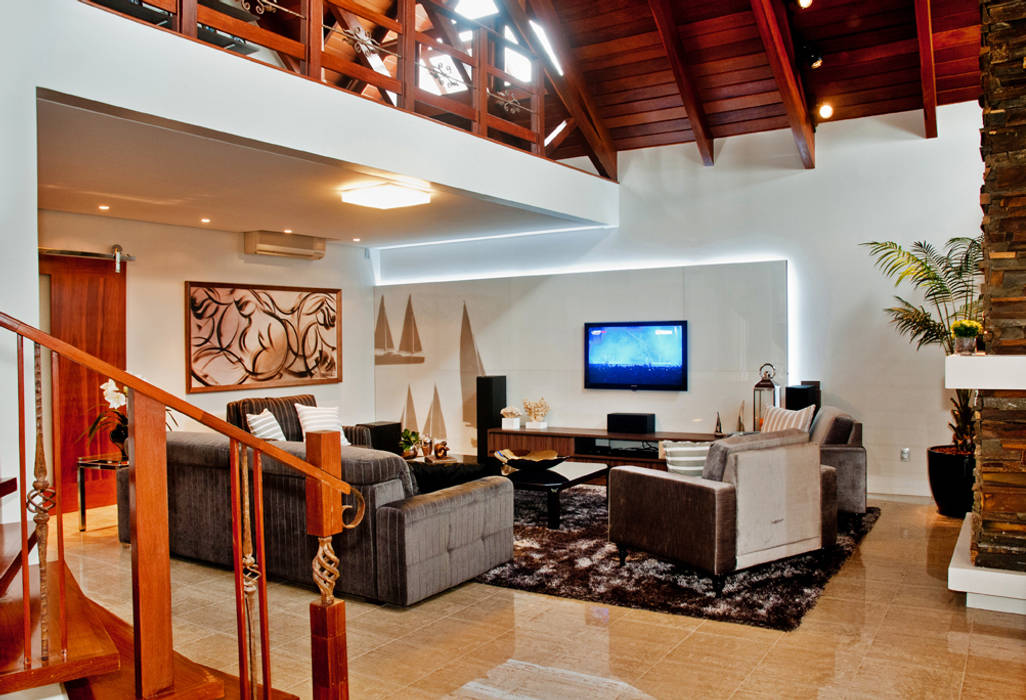 Residência Pruner, ArchDesign STUDIO ArchDesign STUDIO Rustic style living room