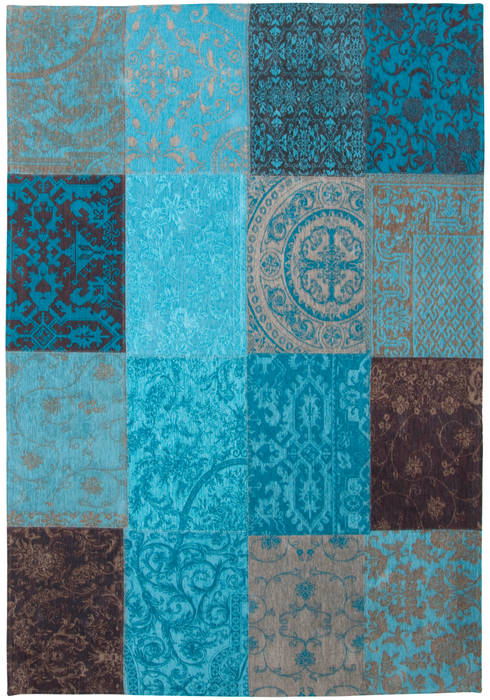 Patchwork - Turquoise 8105 louis de poortere Moderne muren & vloeren Muur- & vloerbekleding