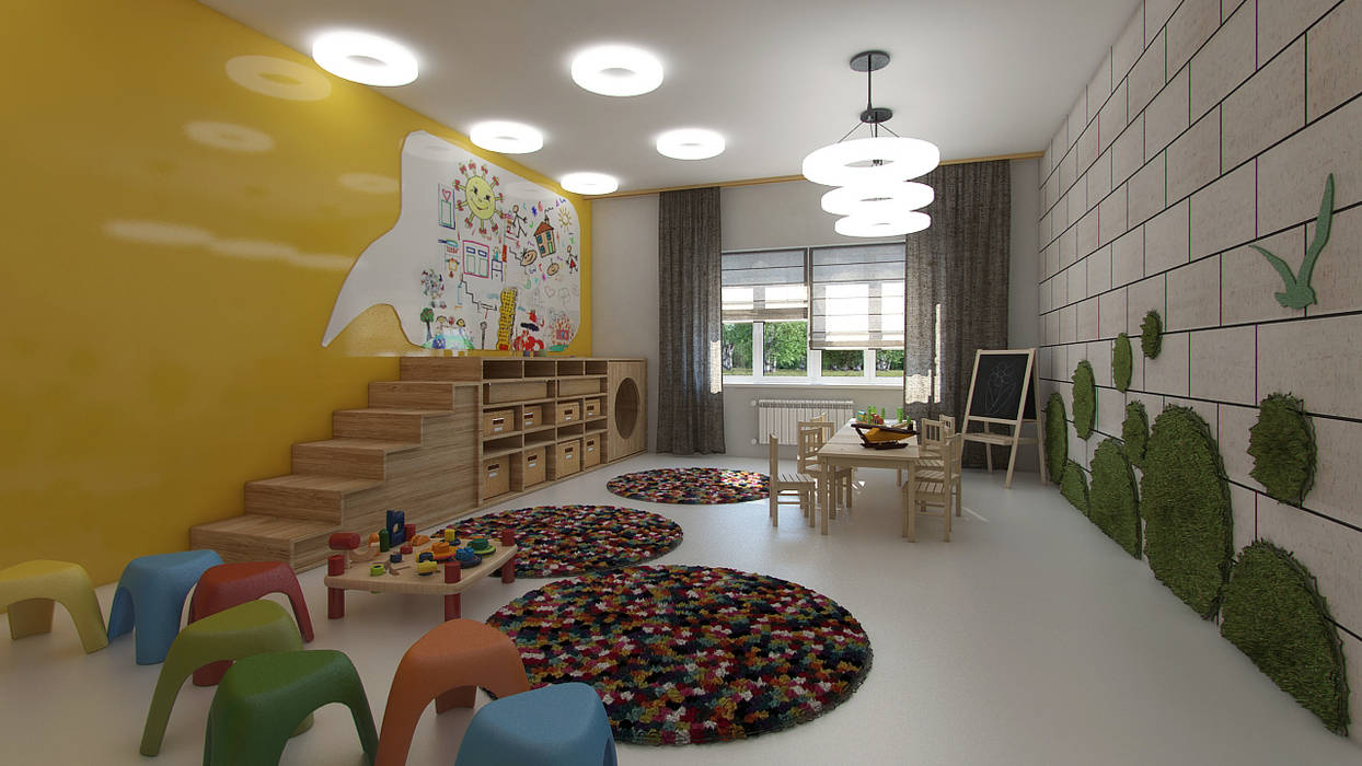 Дизайн-проект детского сада, Москва, ARCHIplus ARCHIplus Espaços comerciais Escolas