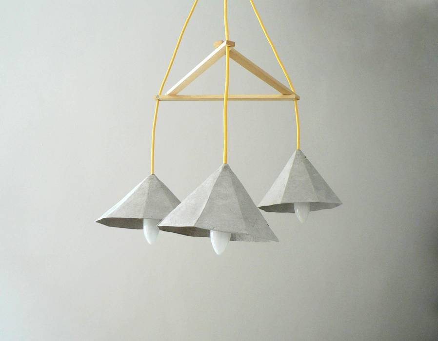 Crystals I - paper pulp pendant lamps Crea-re Studio インダストリアルデザインの キッチン 照明