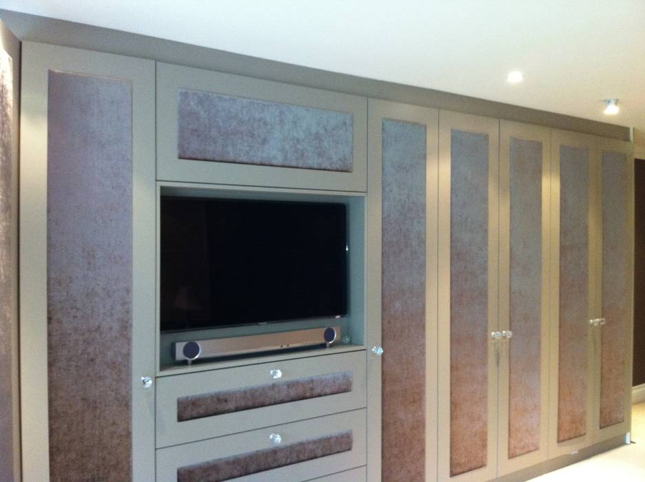 wardrobes with inset TV. Designer Vision and Sound: Bespoke Cabinet Making Modern style bedroom Wardrobes & closets