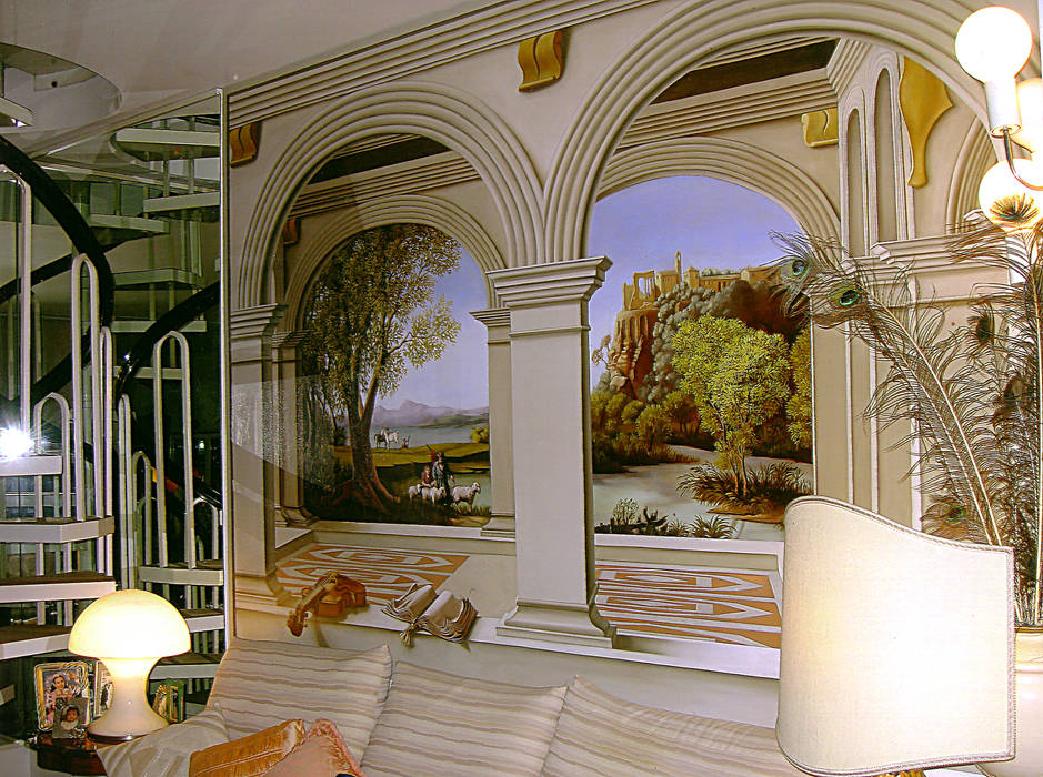 Trompe l'oeil "La corte", Artmande Artmande Więcej pomieszczeń Obrazy i malowidła