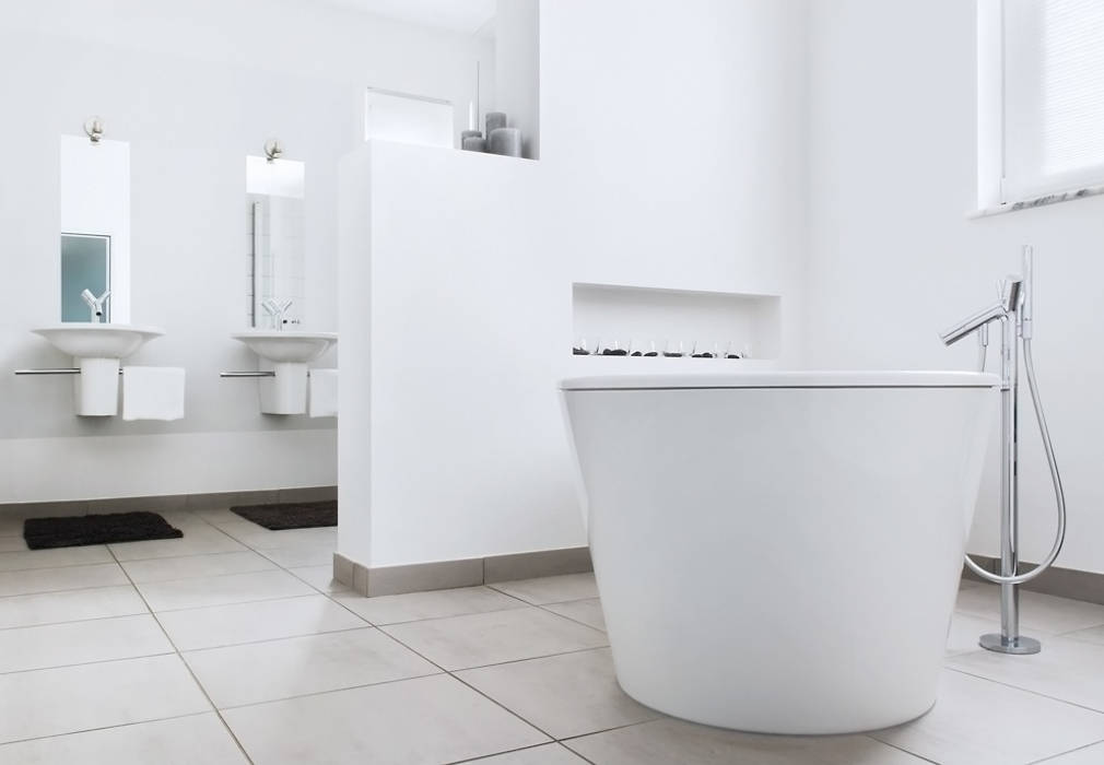 Badkamer woonhuis Ravels, Interieurvormgeving Inez Burvenich Interieurvormgeving Inez Burvenich Minimalist style bathroom