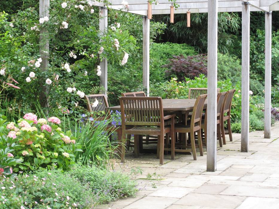 Country Family Garden With Oriental Water Garden, Cherry Mills Garden Design Cherry Mills Garden Design Garden